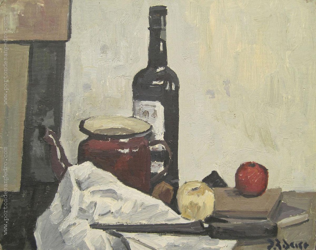 Still life with bottle and coffee maker Ribeiro, Diego