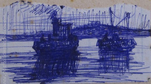[11987] Montevideo's port sketch
