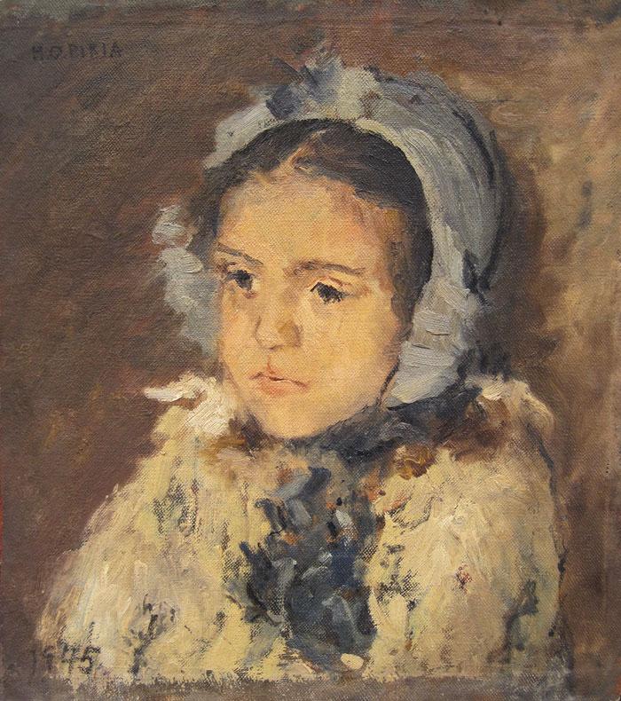 Niña con capotita Piria, María Olga