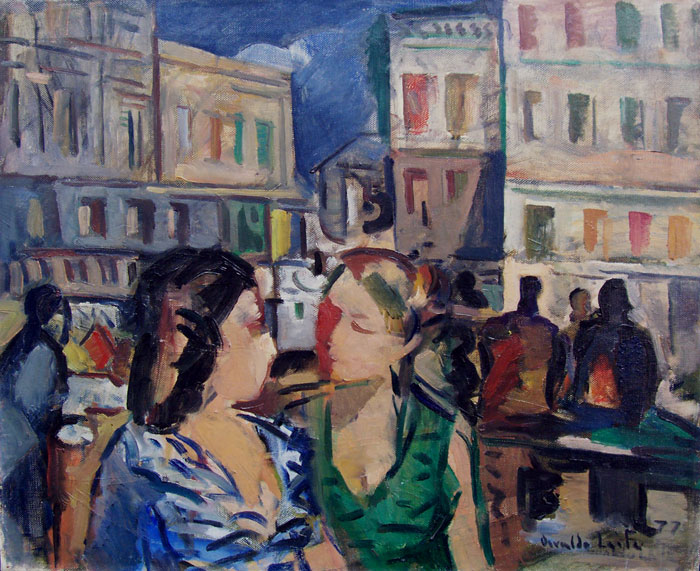 Two women in the street Leite, Osvaldo