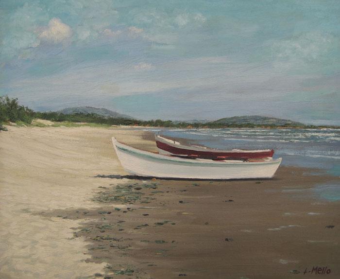 Boats on beach Mello, Luis