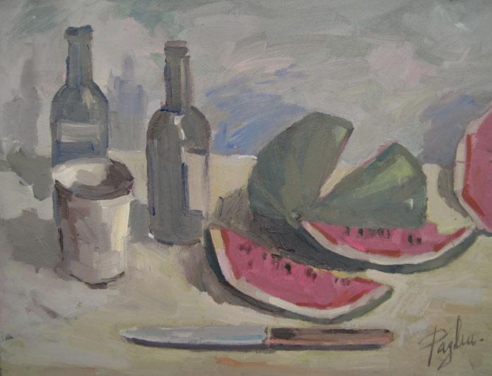 Still life with watermelons Paglia, Lelé