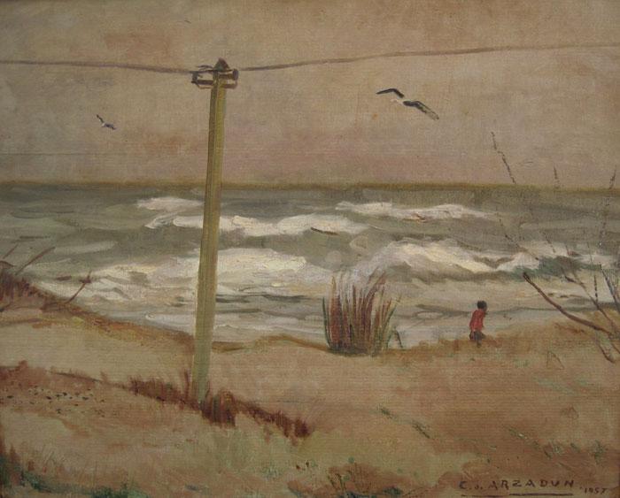 Beach and column De Arzadun, Carmelo