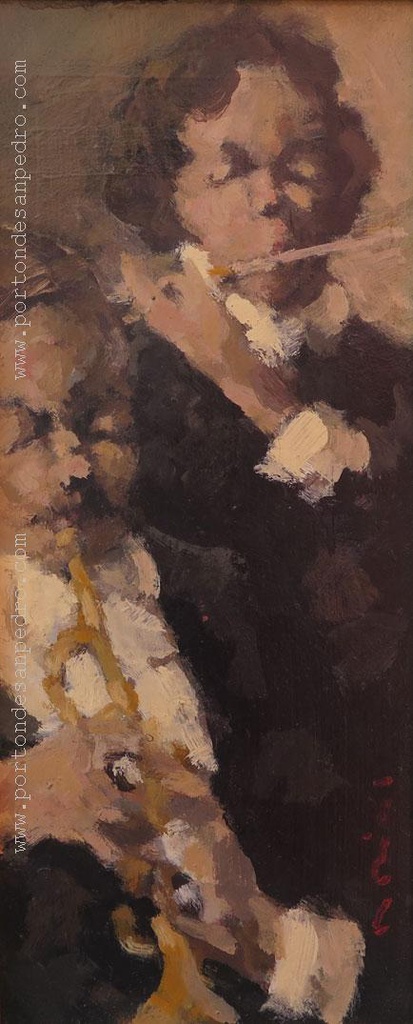 Self-portrait with flute player Rial, Raúl