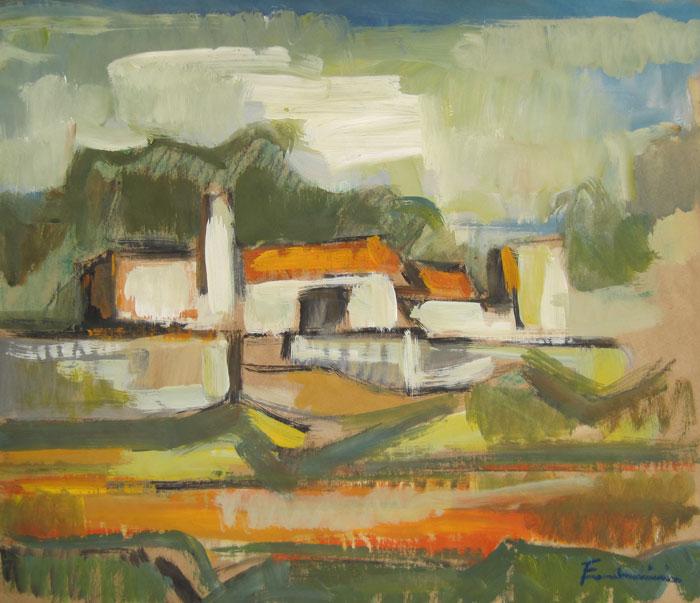 Paisaje y casas Fodrini, Evans