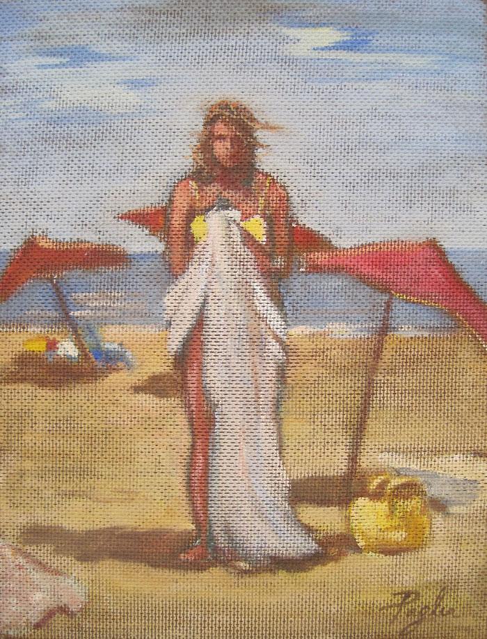 Woman by the beach Paglia, Lelé