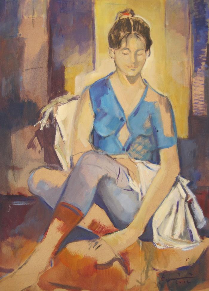 Figure with blue blouse Fodrini, Evans