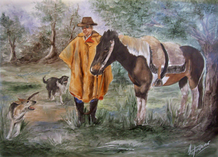 Gaucho ride horse Antuñano, Mary Carmen