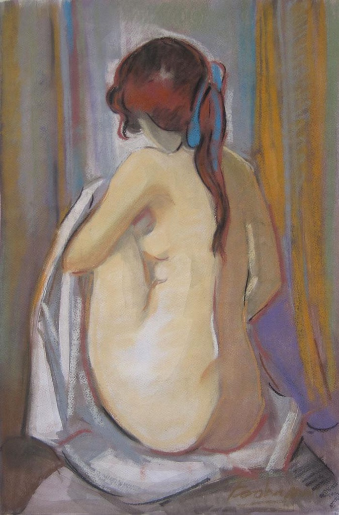 Desnudo con manto blanco Fodrini, Evans