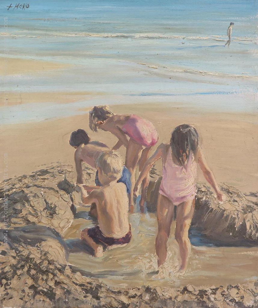 Niños en la playa Mello, Luis