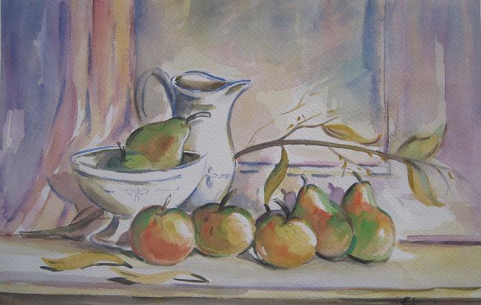 Still life with pitcher and fruit bowl Fodrini, Evans