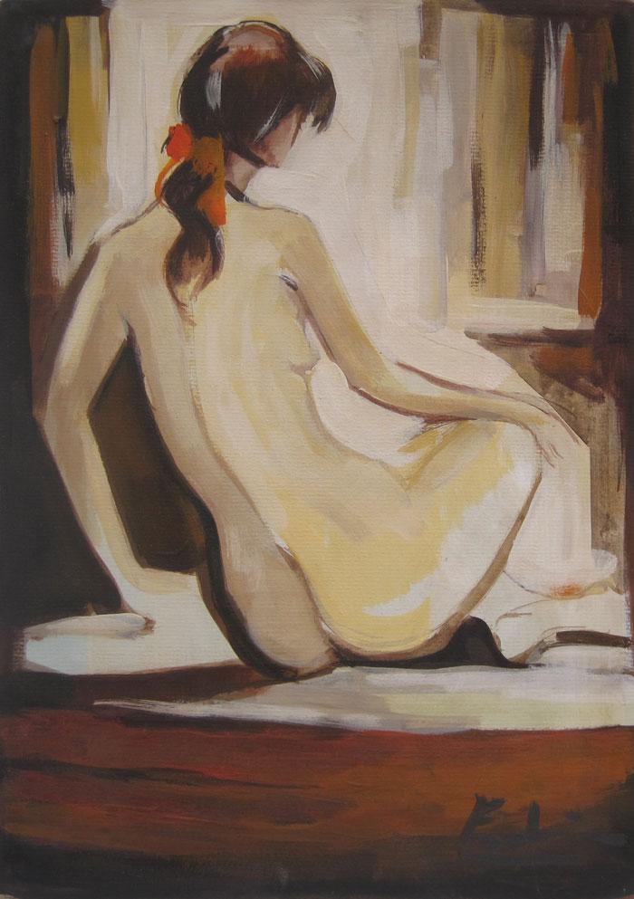 Nude with red ribbon II Fodrini, Evans
