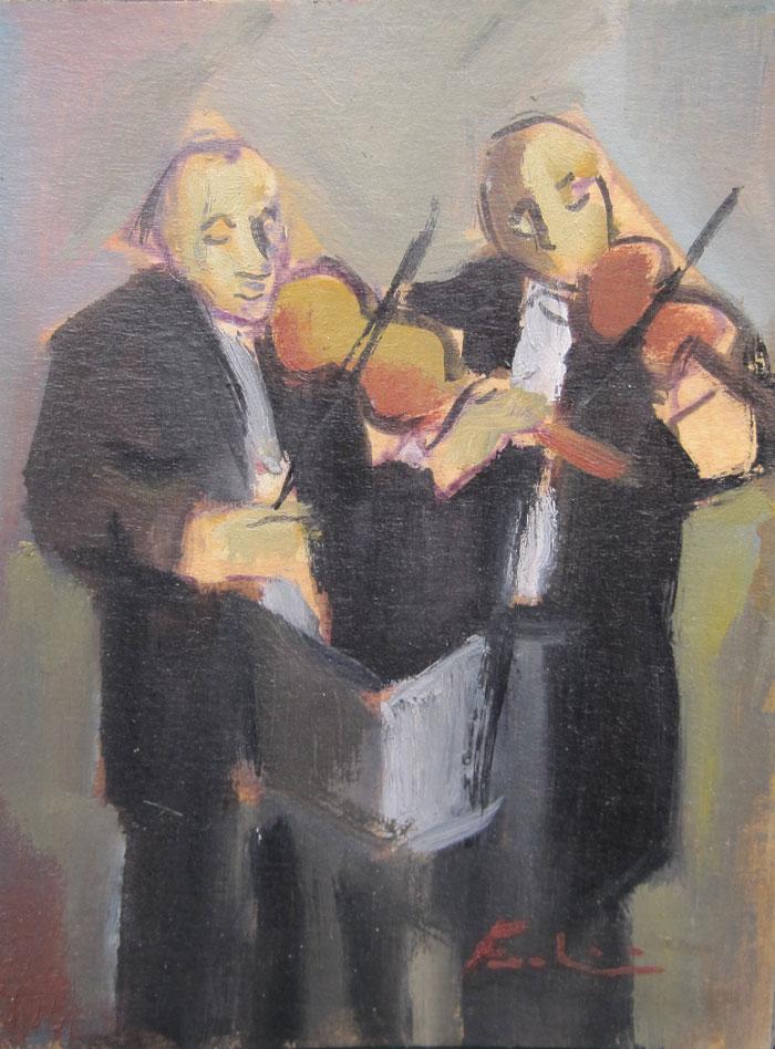 The violinists Fodrini, Evans