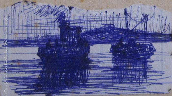Montevideo's port sketch Montans, Juan José