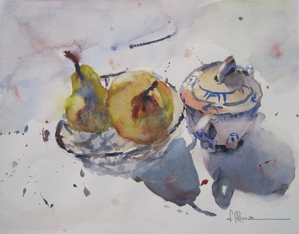 Still life with pears Pena, Fernando