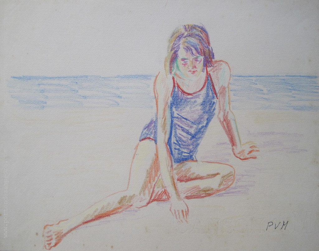 Niña en la playa Villegas Mañé, Pablo Felipe