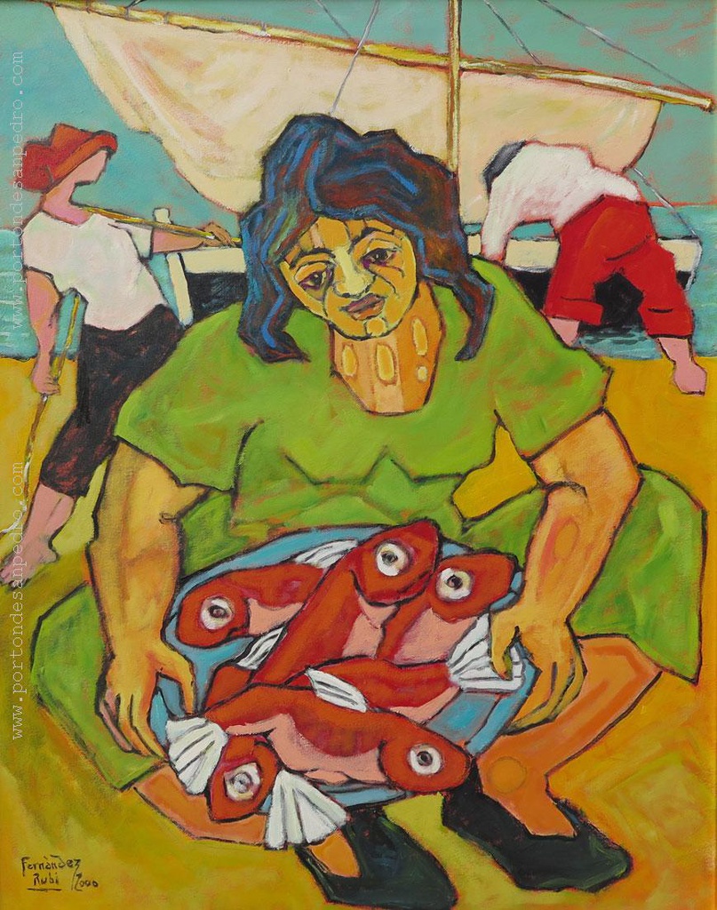 Woman with fish Fernández Rubí, Julio César