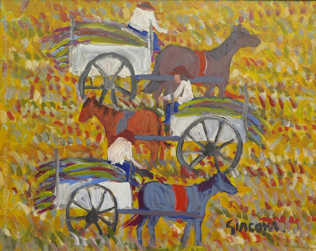 Carts with wheat Giacoya, Mario