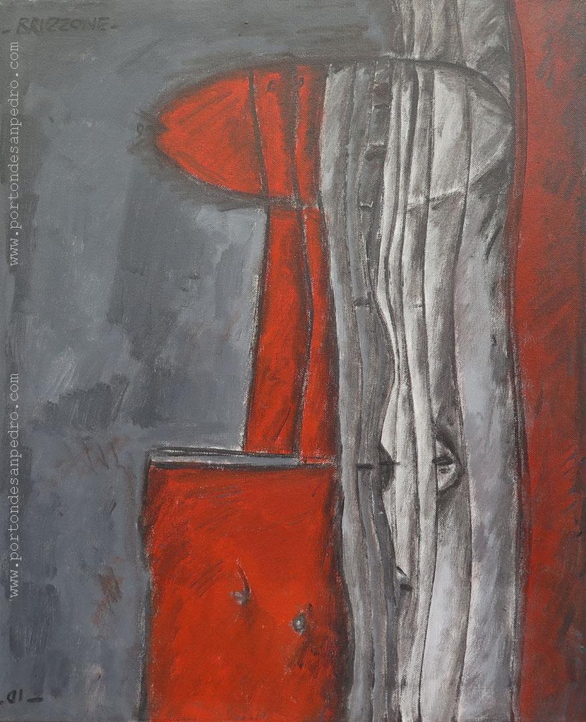Forms in gray and red Bruzzone, Gabriel