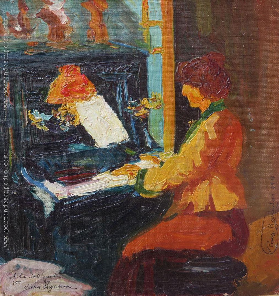 Lady at piano Barradas, Rafael