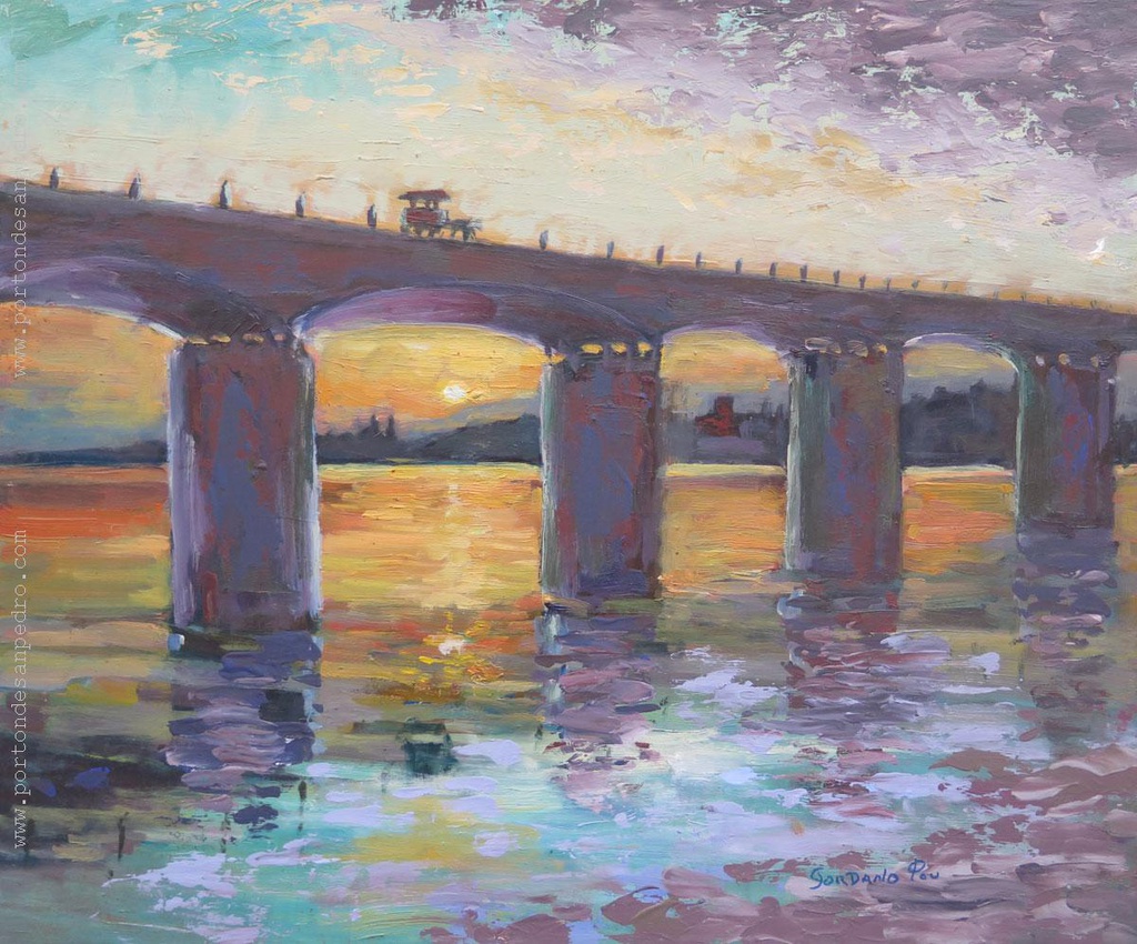 Atardecer en el puente Gordano Pou, María Magdalena