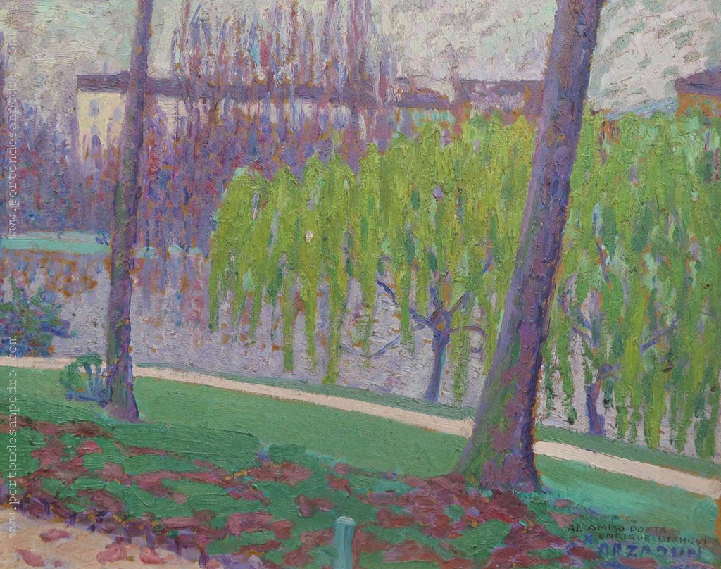 Willows over lake De Arzadun, Carmelo