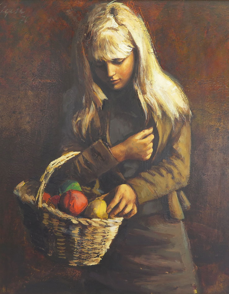 Girl with basket Tejera, Angel
