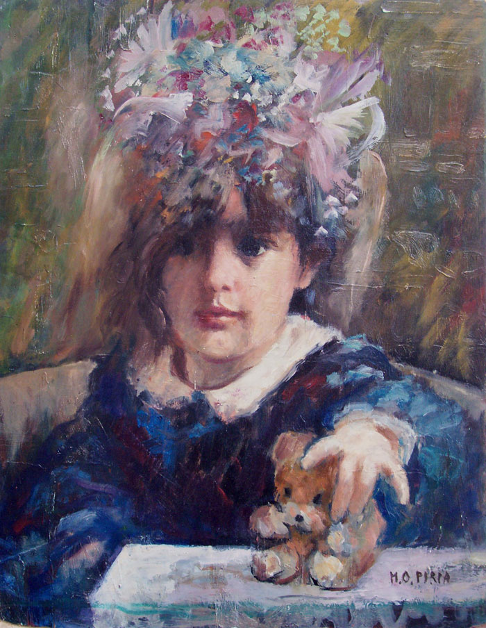 Child with teddy bear Piria, María Olga