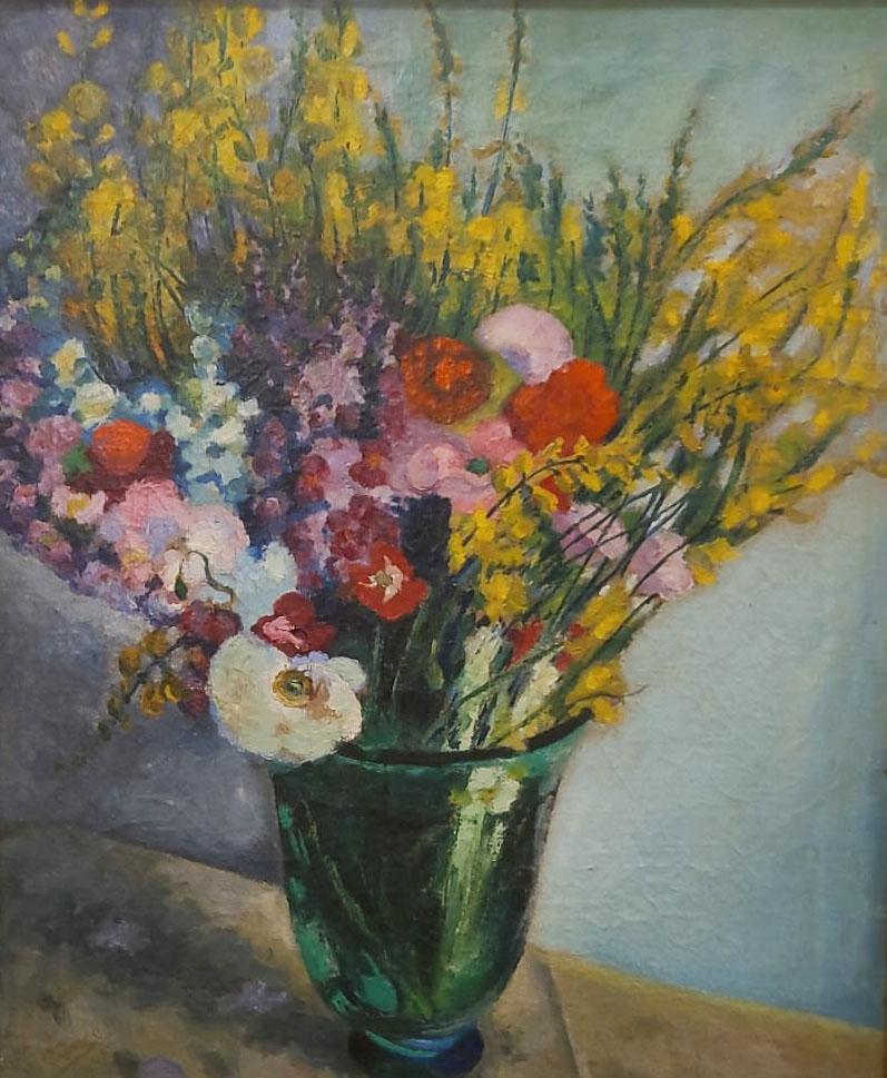 Jarrón con flores Cuneo Perinetti, José
