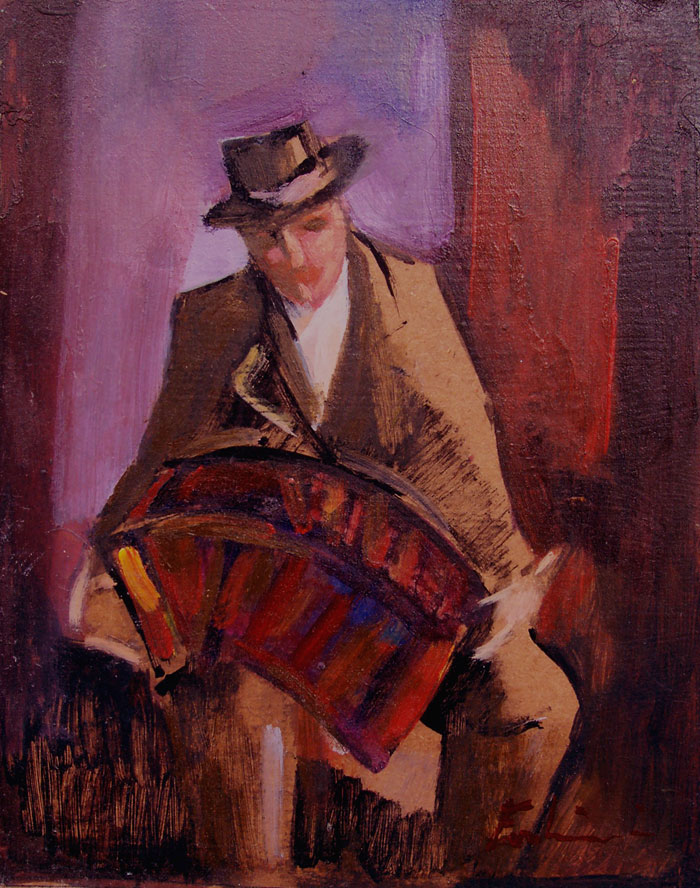 Accordionist Fodrini, Evans