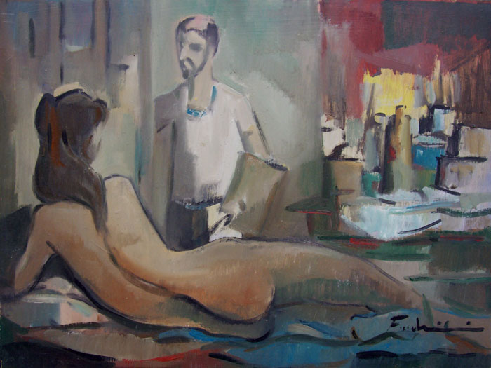 El pintor y su modelo Fodrini, Evans