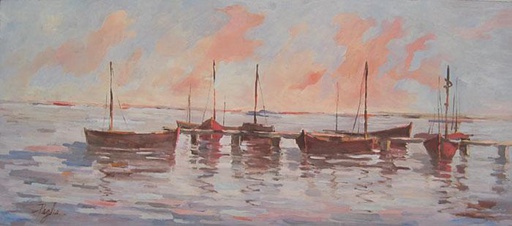 [10598] Dusk by the port