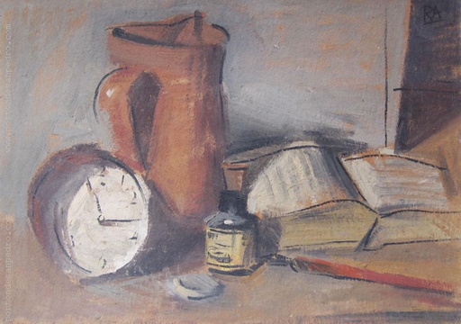 [12080] Still life with clock