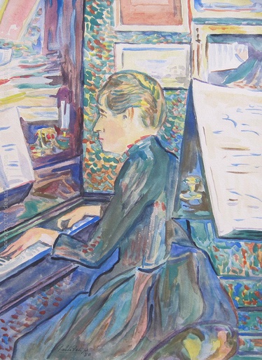[12206] Mademoiselle Marie Dihau playing the piano