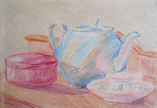 [12954] Blue teapot