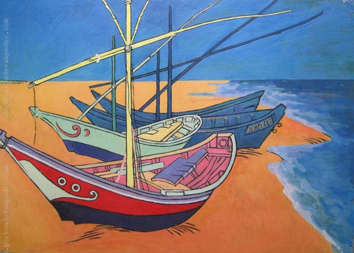 [13209] Barcos de pescadores en la playa Les Saintes Maries de la Mer